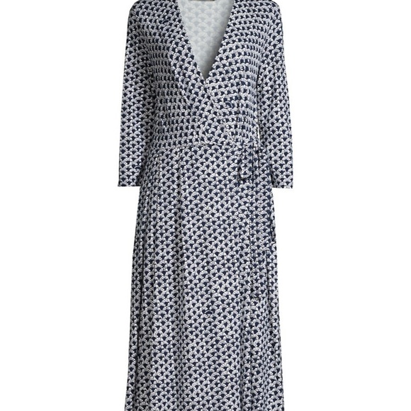 Weekend Max Mara - Ramo Wrap Dress - Print - Navy Blue and White - New/No Tags - Picture 5 of 9